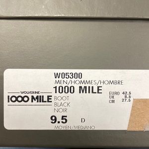 COPY - 9.5 Black Wolverine, 1000 boots brand new in box